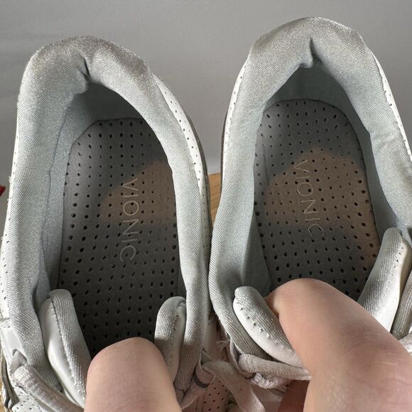 S Vionic Sneakers Mens 8.5 White Revive Leather Trainers Walking Gym Workout - Picture 7 of 8